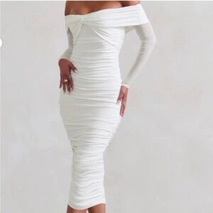 Elegant Off-Shoulder White Dress